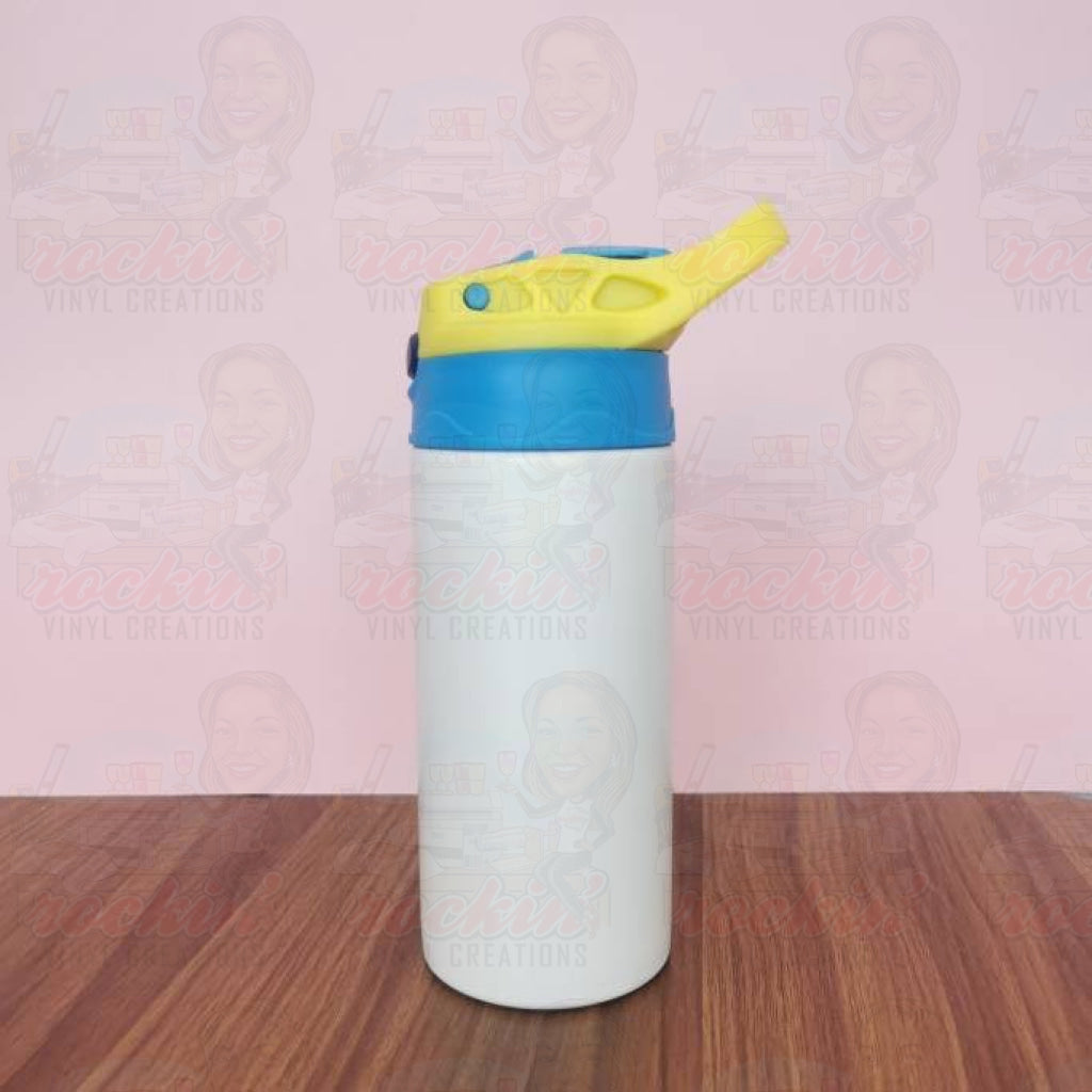 12Oz Flip Top Tumbler | Rockin Vinyl Creations Yellow/blue Kids