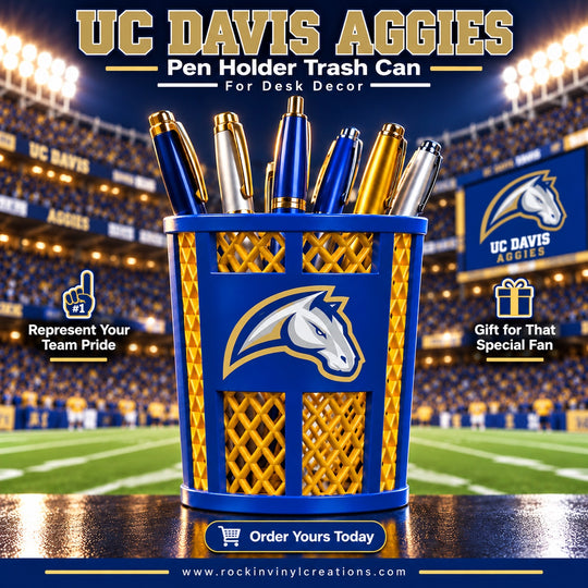 UC Davis Aggies miniature trash can pen holder