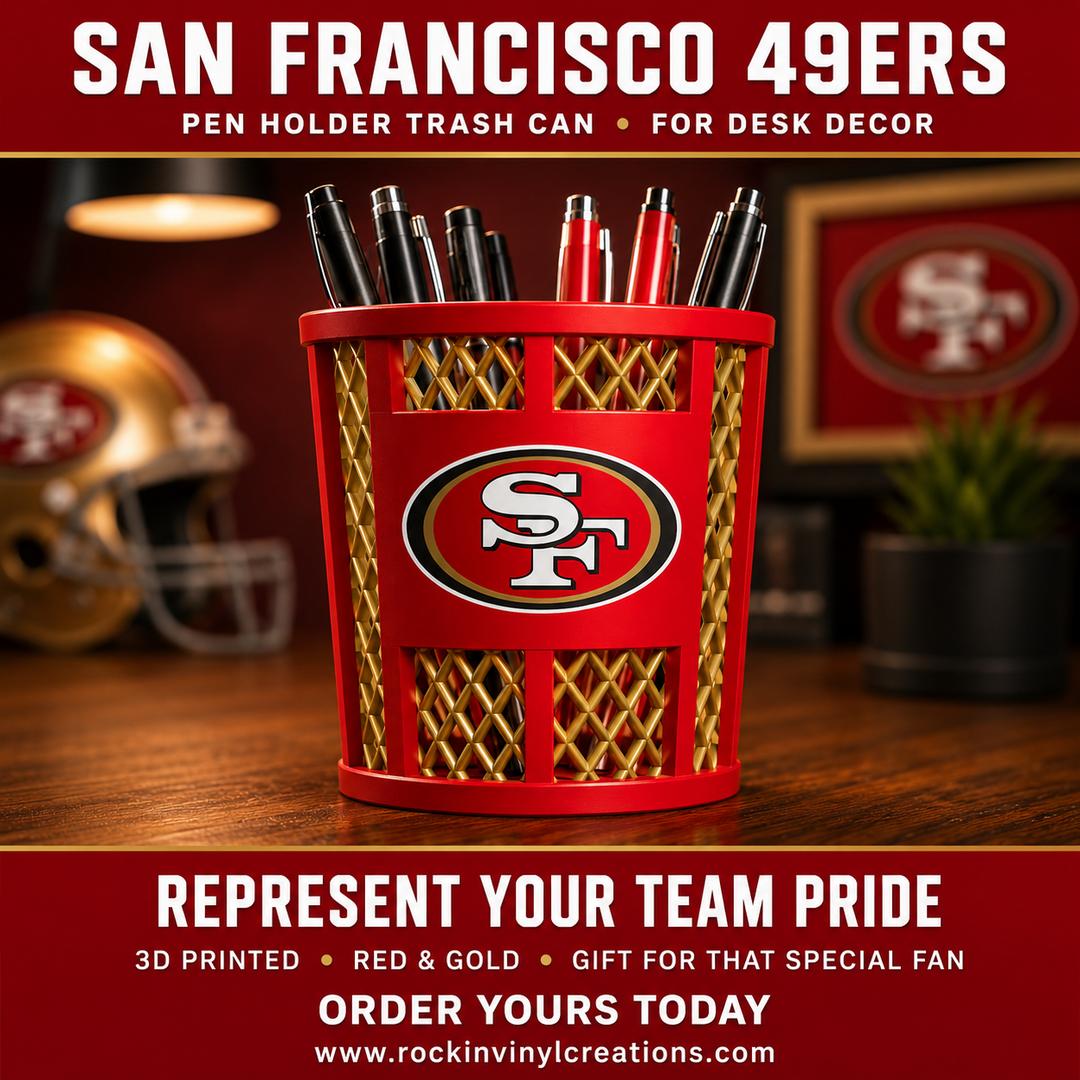 San Francisco 49ers trash-can-style pen holder
