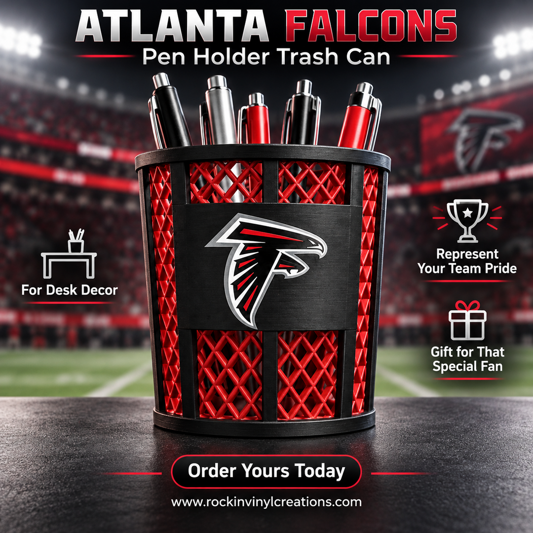 Atlanta Falcons trash-can-style pen holder