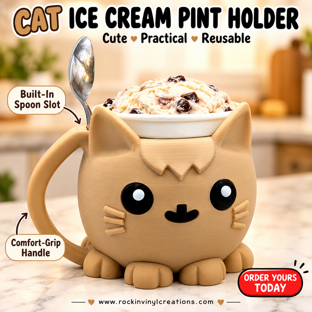 Cat Ice Cream Pint Holder