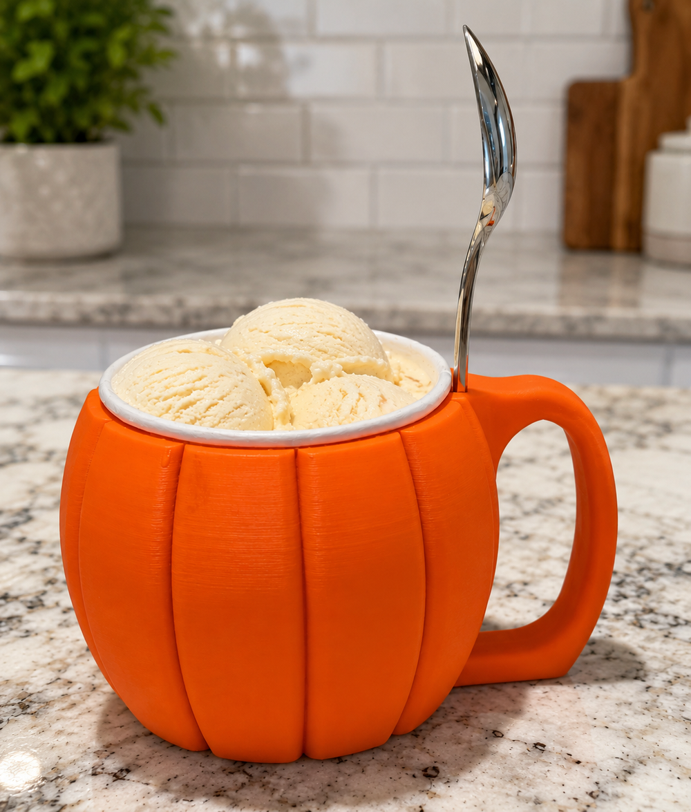 Pumpkin Pint Ice Cream Holder | Rockin' Vinyl Creations