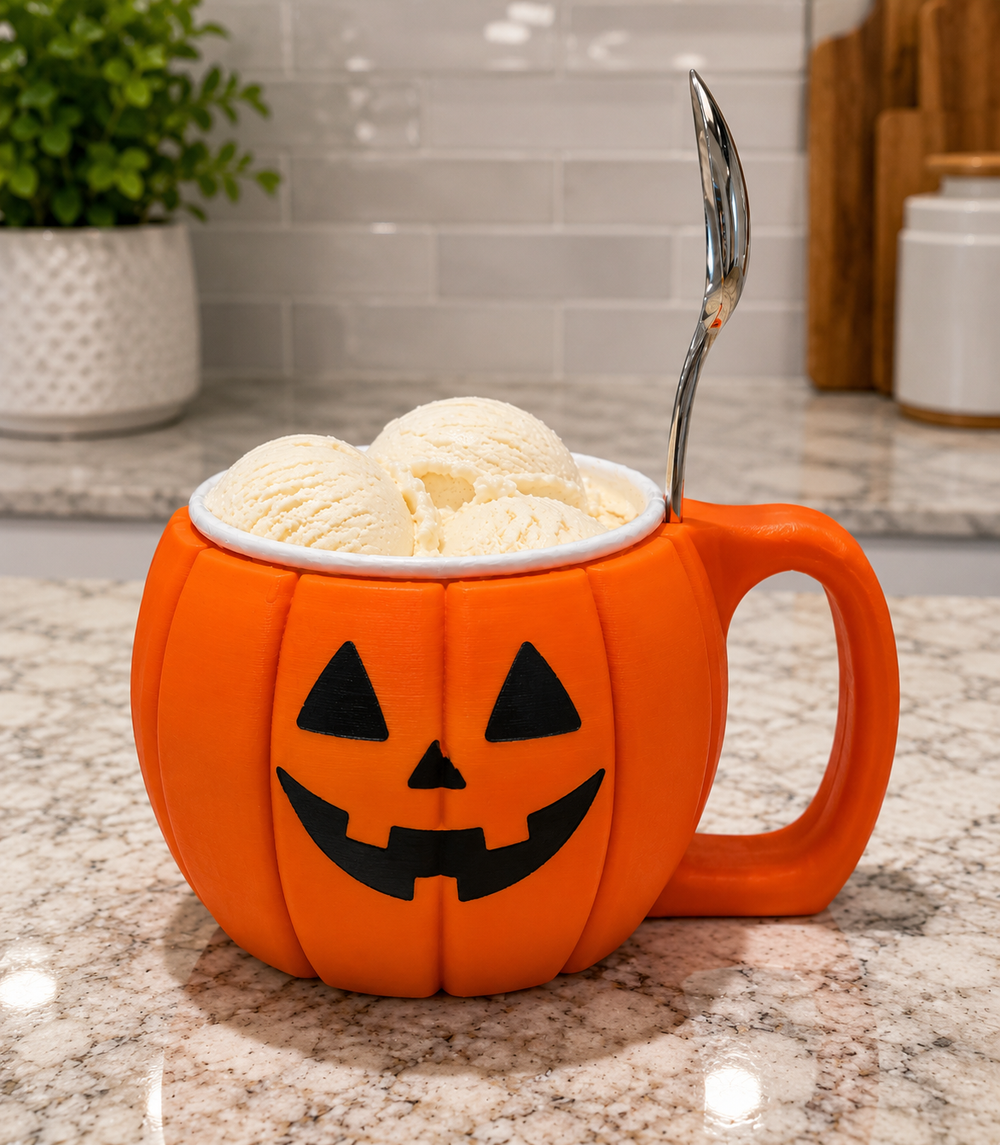 Halloween Pumpkin Pint Ice Cream Holder | Rockin' Vinyl Creations