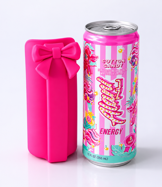 12oz Slim Bow Can Holder - Rockin’ Vinyl Creations