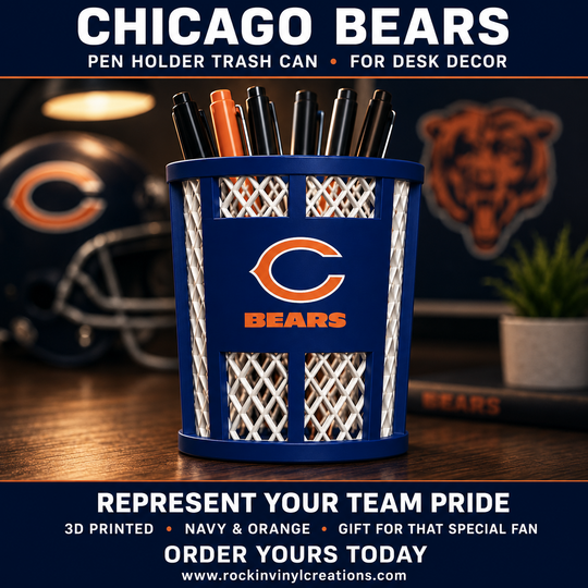 Chicago Bears trash-can-style pen holder