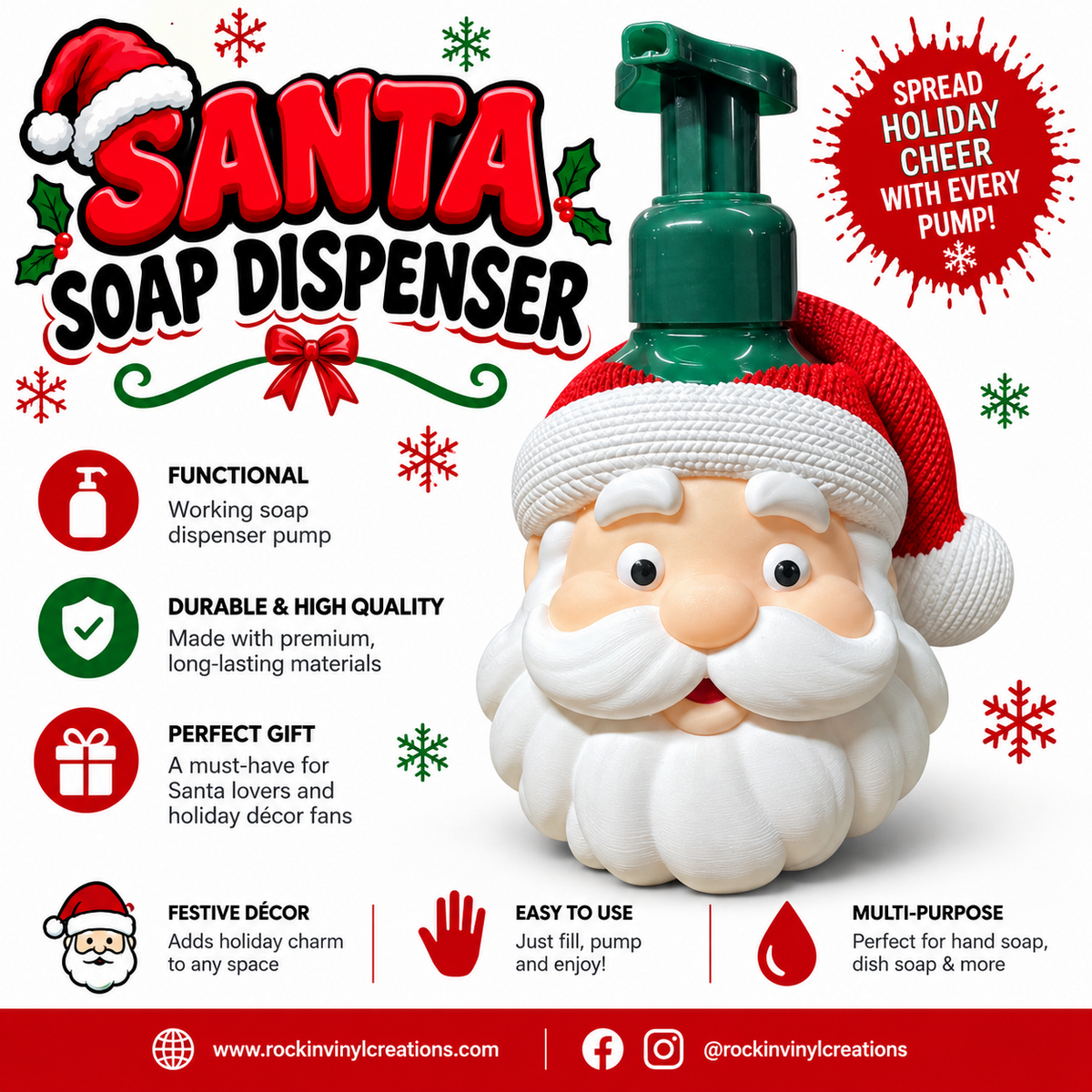 Festive Santa Soap Dispenser
