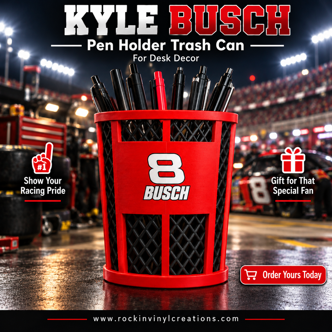 Kyle Busch trash-can-style pen holder