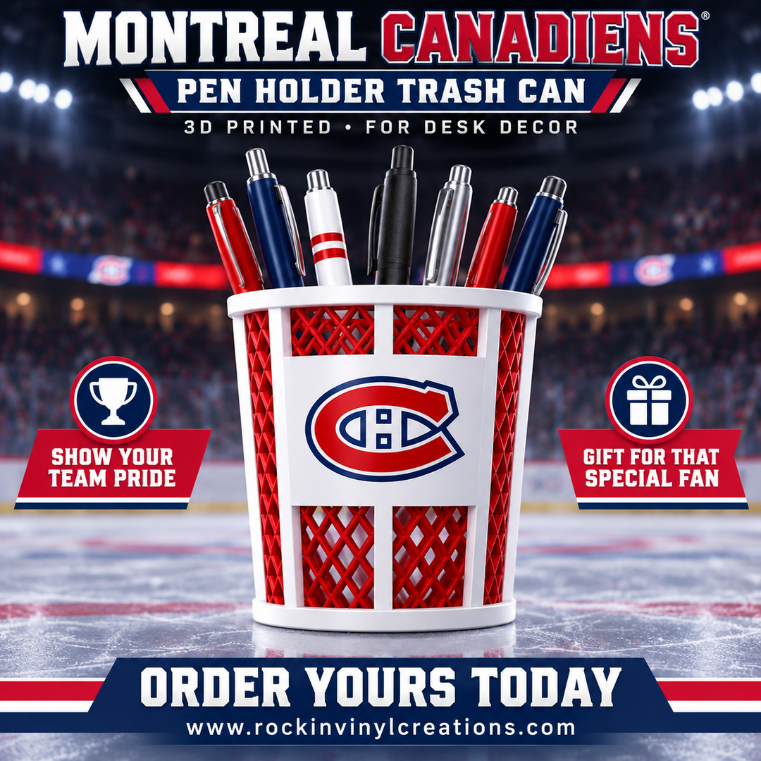 Montreal Canadiens trash-can-style pen holder