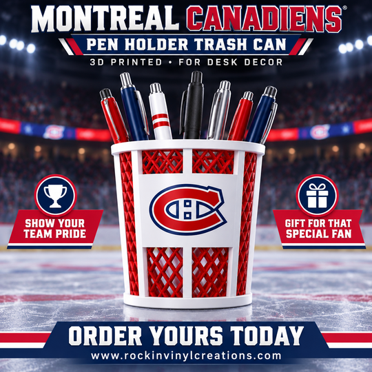Montreal Canadiens trash-can-style pen holder
