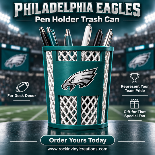 Philadelphia Eagles trash-can-style pen holder