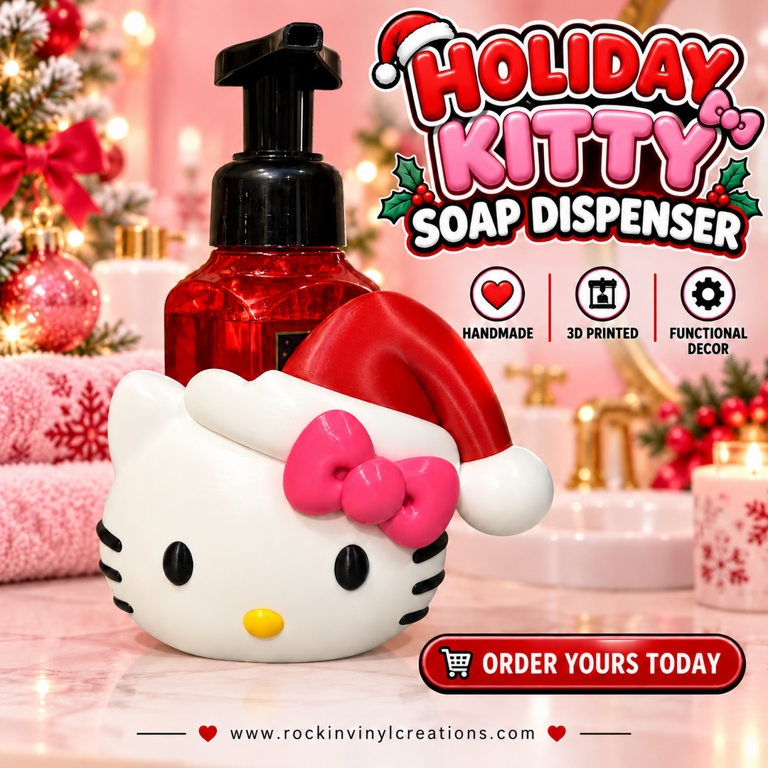 Holiday Kitty Soap Dispenser Holder