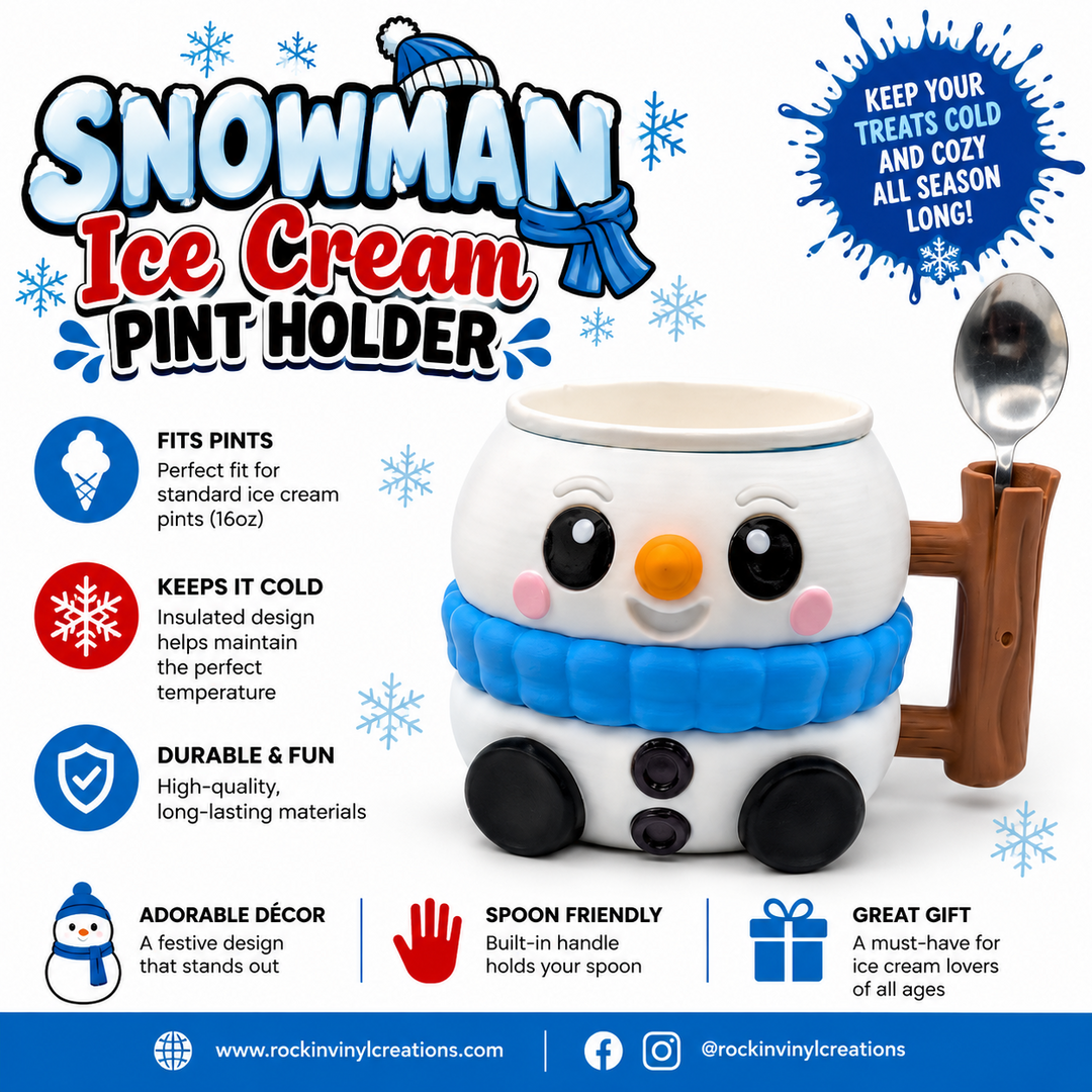 Snowman Ice Cream Pint Holder