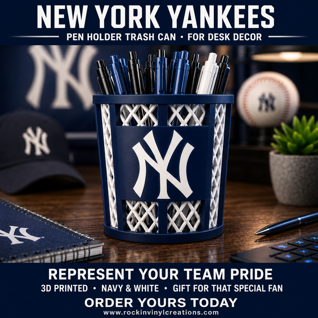 New York Yankees trash-can-style pen holder