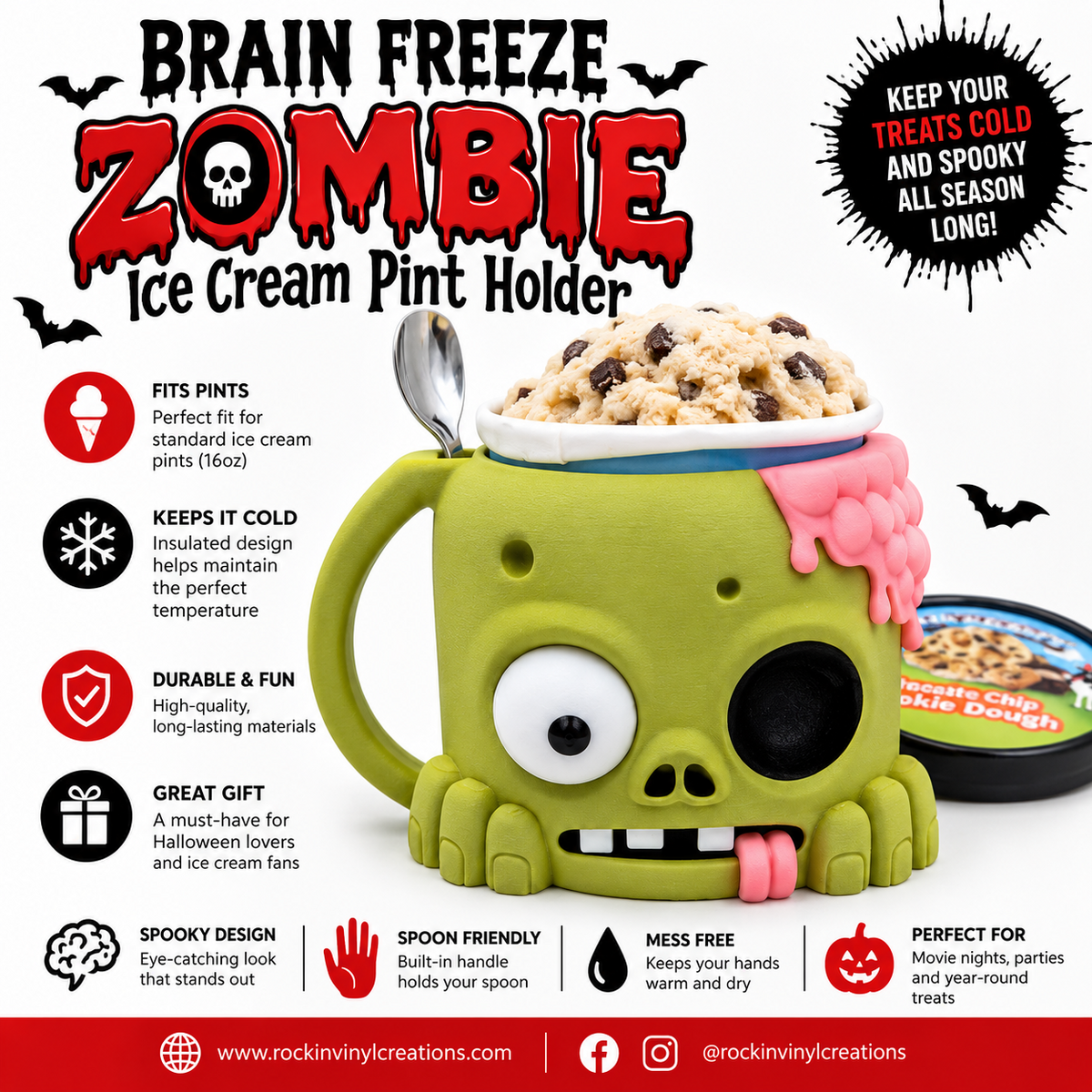 Zombie Ice Cream Pint Holder
