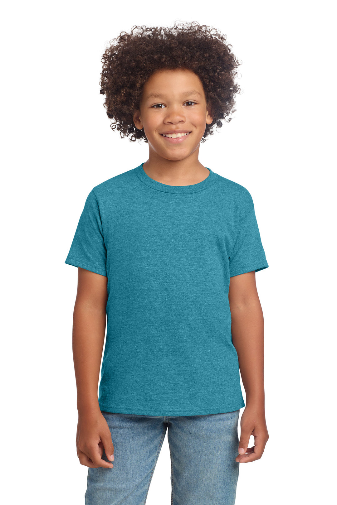 Gildan 64000B youth T-shirt - Heather Galapagos Blue