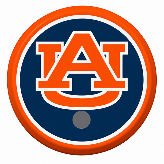Auburn can holder lid: Straw - AU Logo