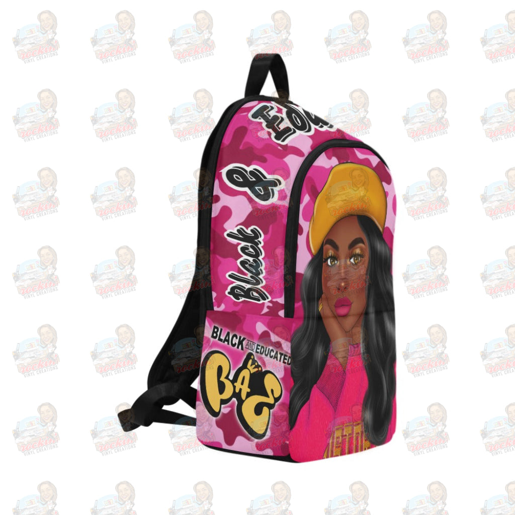 B&e Pink Camo Fabric Backpack For Adult (Model 1659) | Rockin Vinyl Creations Casual (1659)