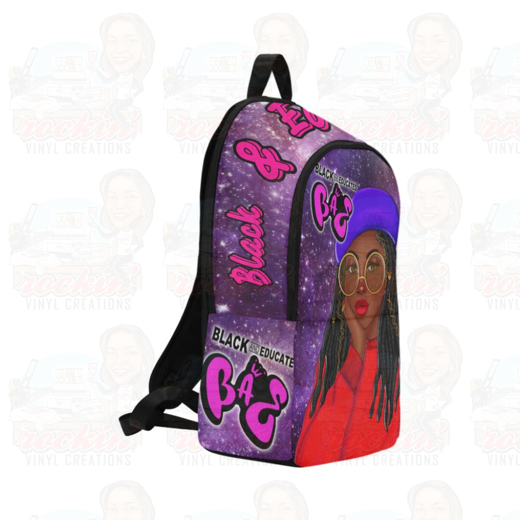 B&amp;E Purple Personalized Fabric Backpack