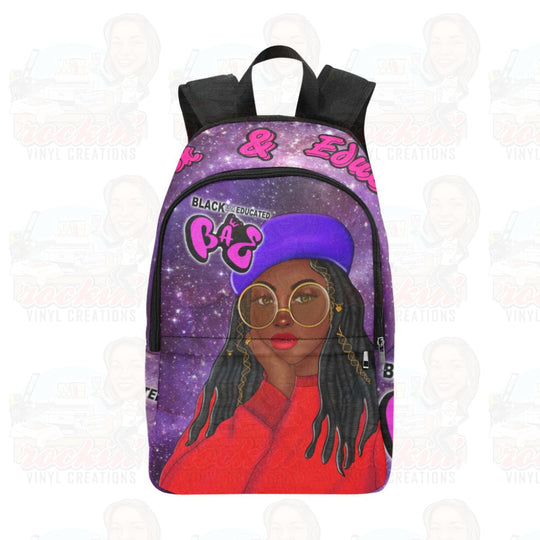 B&amp;E Purple Personalized Fabric Backpack