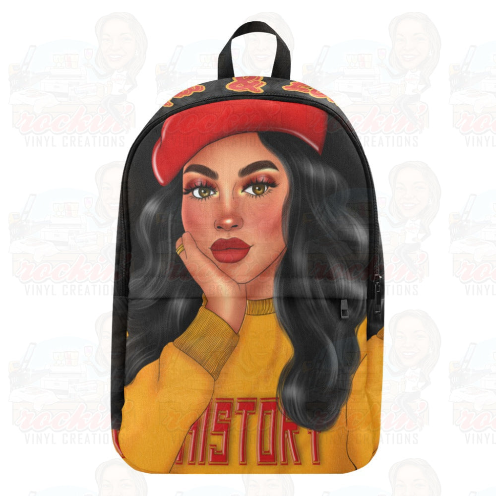 B&E Red Personalized Fabric Backpack