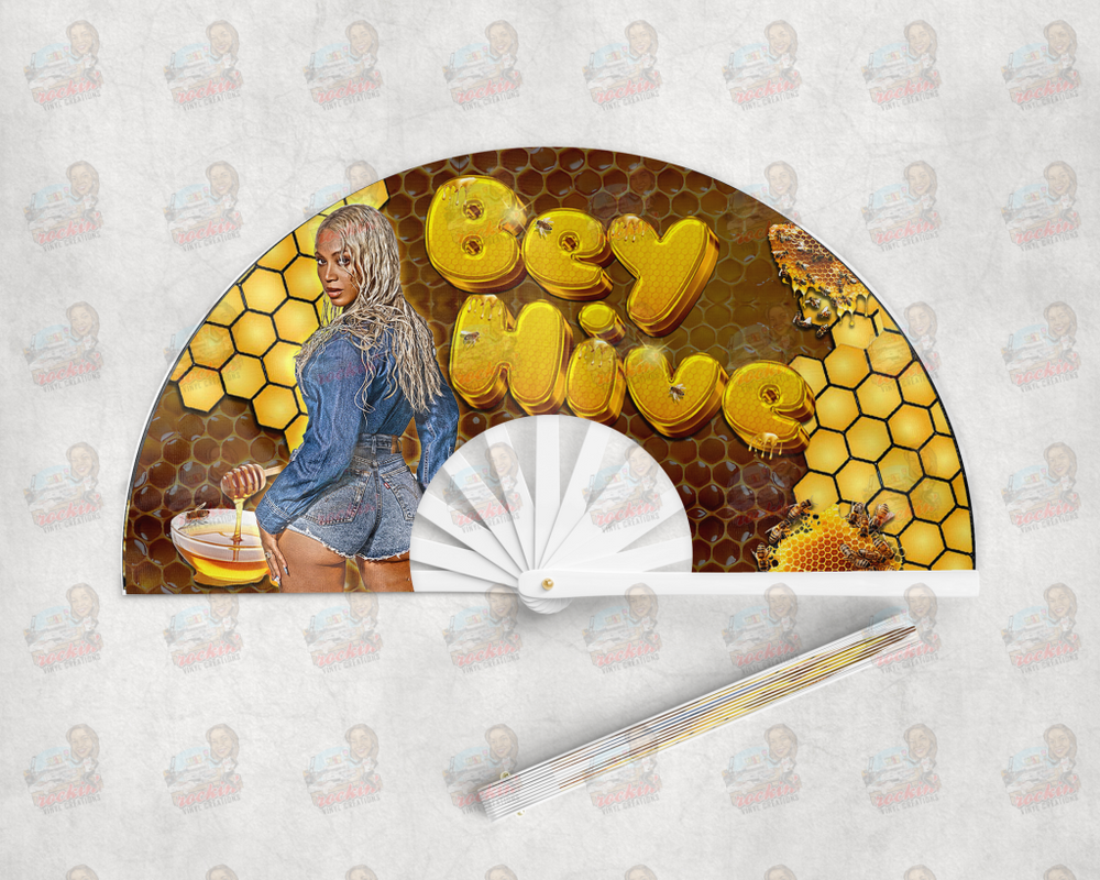 BeeHive Concert Clack Fan | Rockin’ Vinyl Creations White