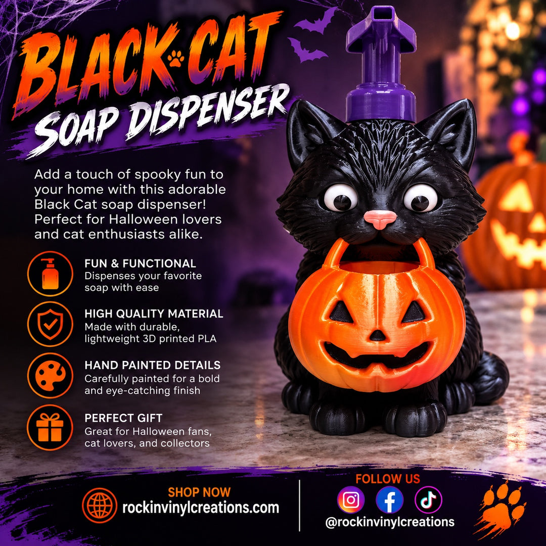Black Cat Halloween soap dispenser
