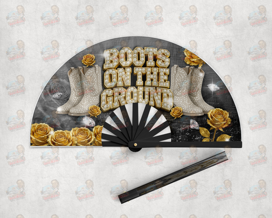 Boots on the Ground Clack Fan | Rockin’ Vinyl Creations Black / Black
