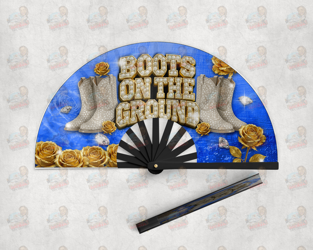 Boots on the Ground Clack Fan | Rockin’ Vinyl Creations Black / Blue
