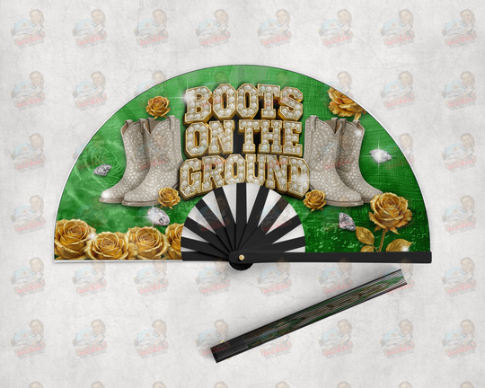 Boots on the Ground Clack Fan | Rockin’ Vinyl Creations Black / Green