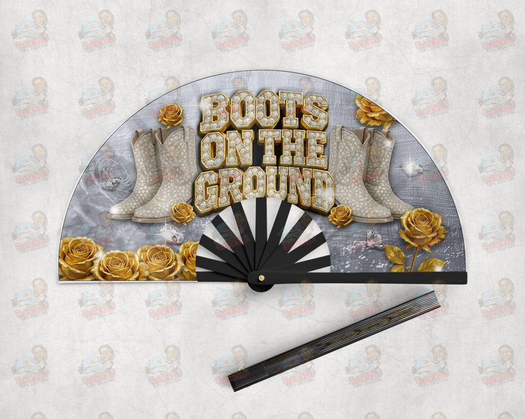 Boots on the Ground Clack Fan | Rockin’ Vinyl Creations Black / White