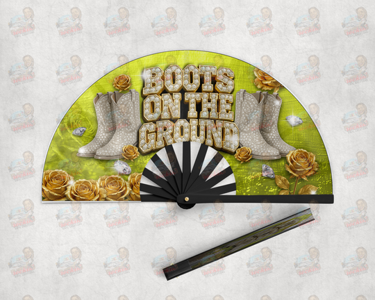 Boots on the Ground Clack Fan | Rockin’ Vinyl Creations Black / Yellow