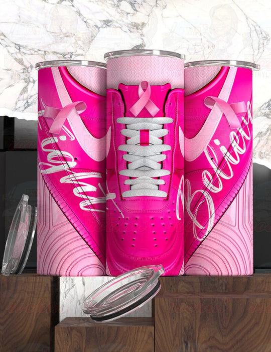 Breast Cancer Shoe Tumbler | Rockin&#39; Vinyl Creations