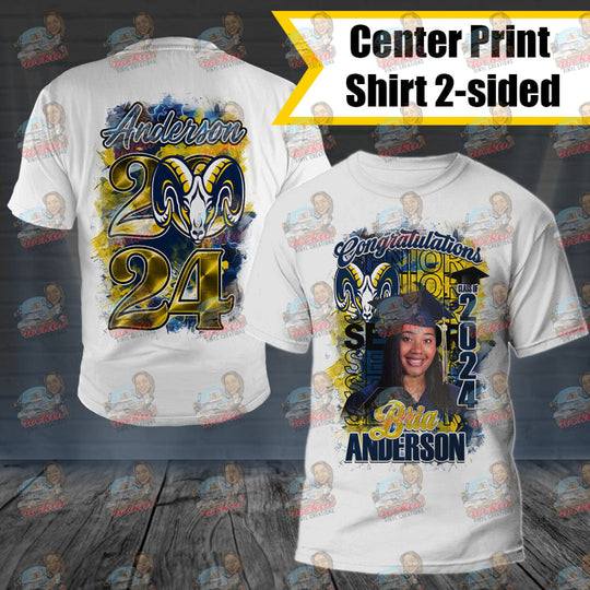 Bria Center Print T - Shirt | Rockin’ Vinyl Creations Toddler 2T / Both Sides