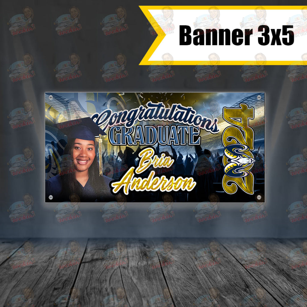 Bria Grad Banner 3X5 | Rockin’ Vinyl Creations