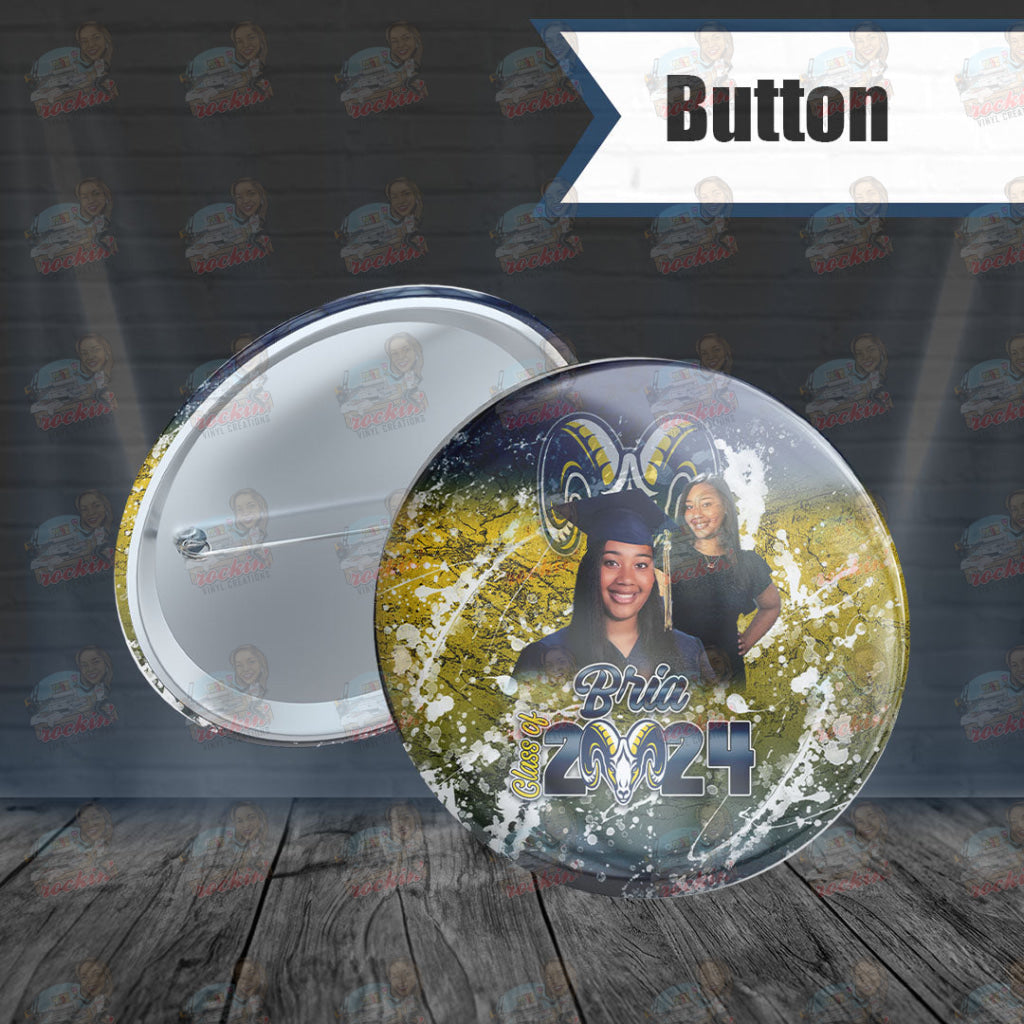 Bria Grad Button | Rockin’ Vinyl Creations 2024