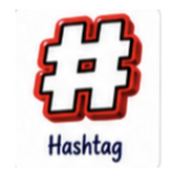 Hashtag icon for customized sports chair charm