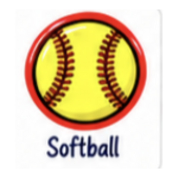 Softball icon for customized sports chair charm