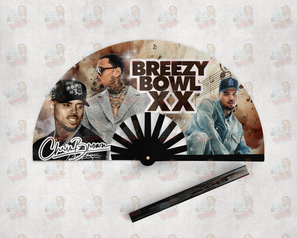 Chris Brown Concert Clack Fan | Rockin’ Vinyl Creations Black / CB1