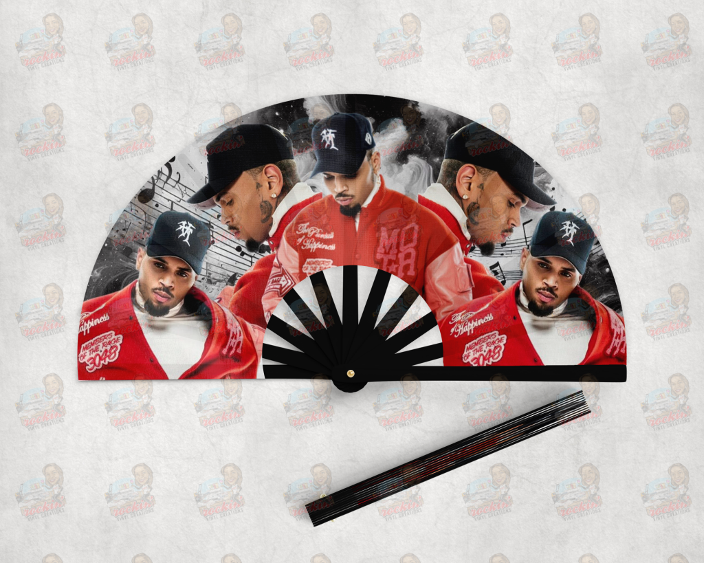 Chris Brown Concert Clack Fan | Rockin’ Vinyl Creations Black / CB3