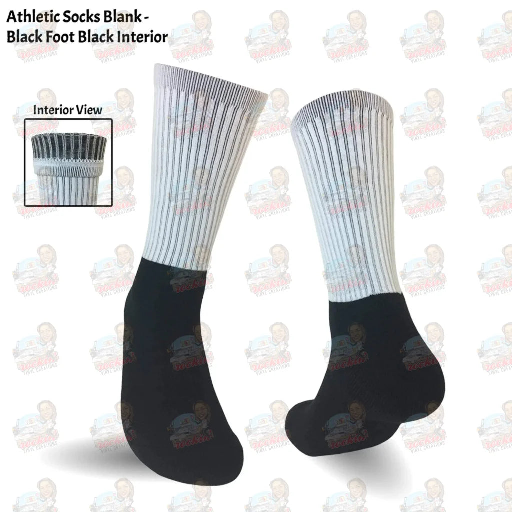 Custom Socks | Rockin Vinyl Creations Black With Black Interior / Small