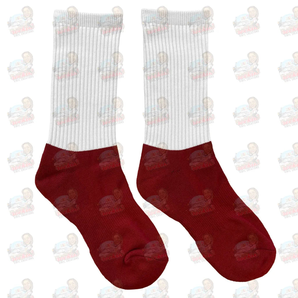 Custom Socks | Rockin Vinyl Creations Maroon / Small