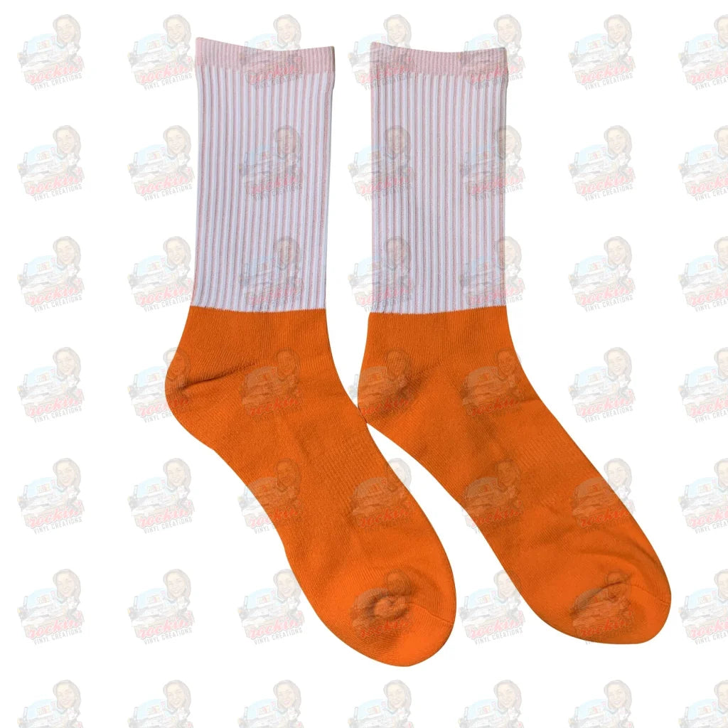 Custom Socks | Rockin Vinyl Creations Orange / Small