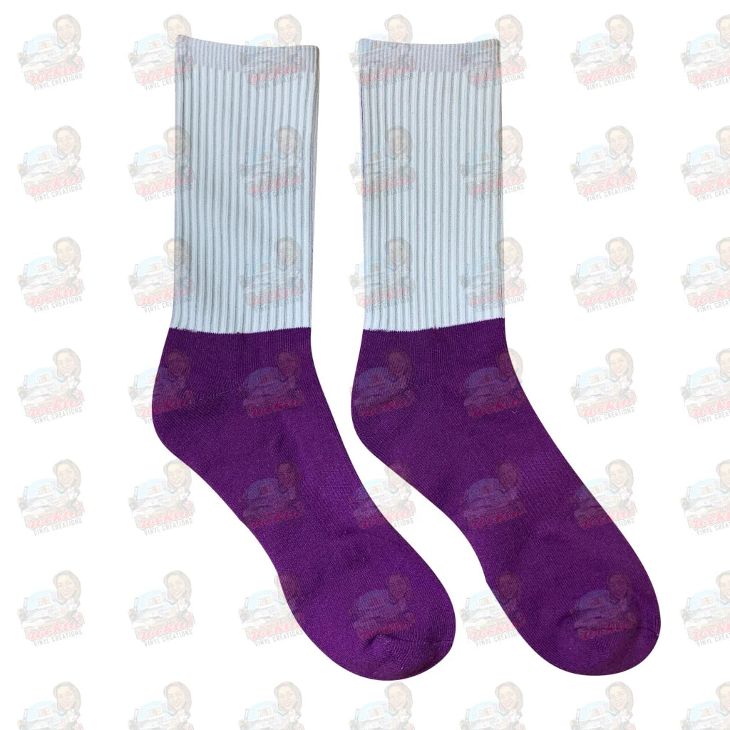 Custom Socks | Rockin Vinyl Creations Purple / Small