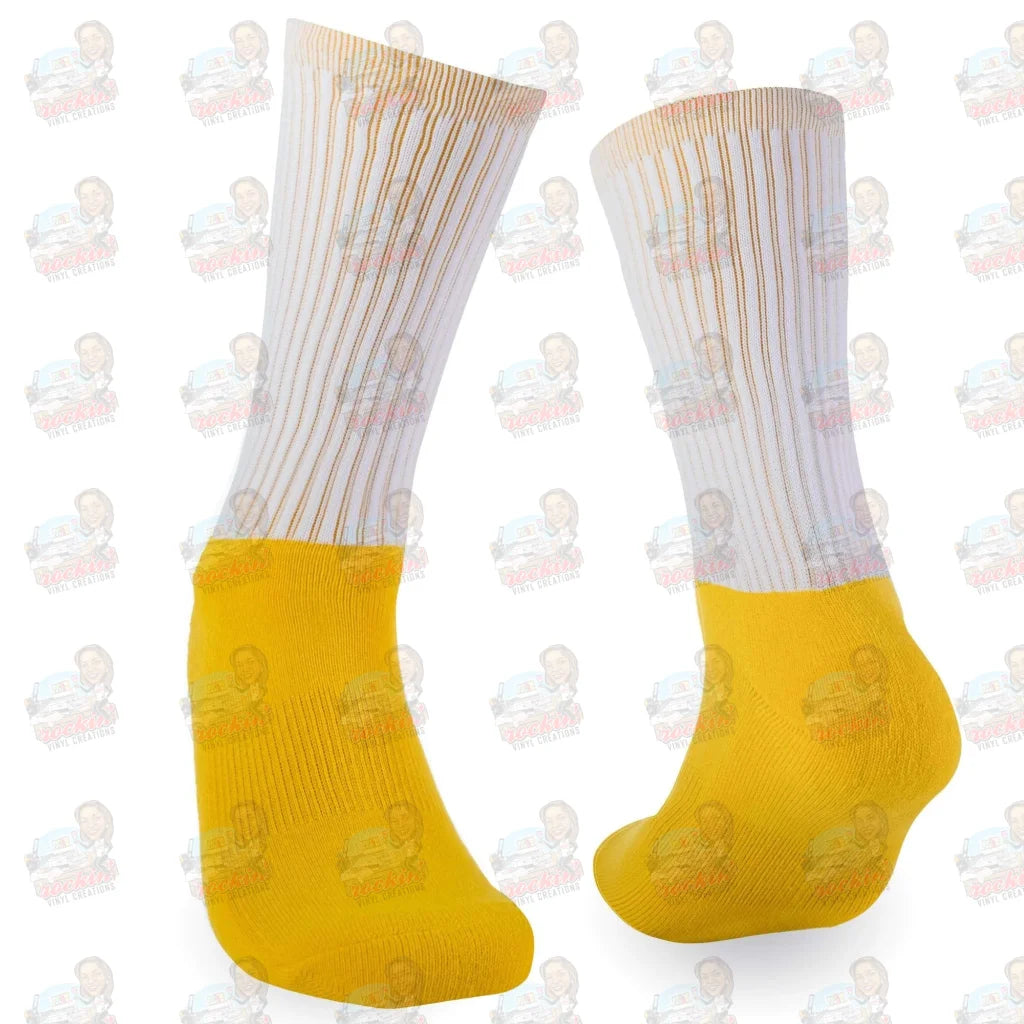 Custom Socks | Rockin Vinyl Creations Yellow / Small