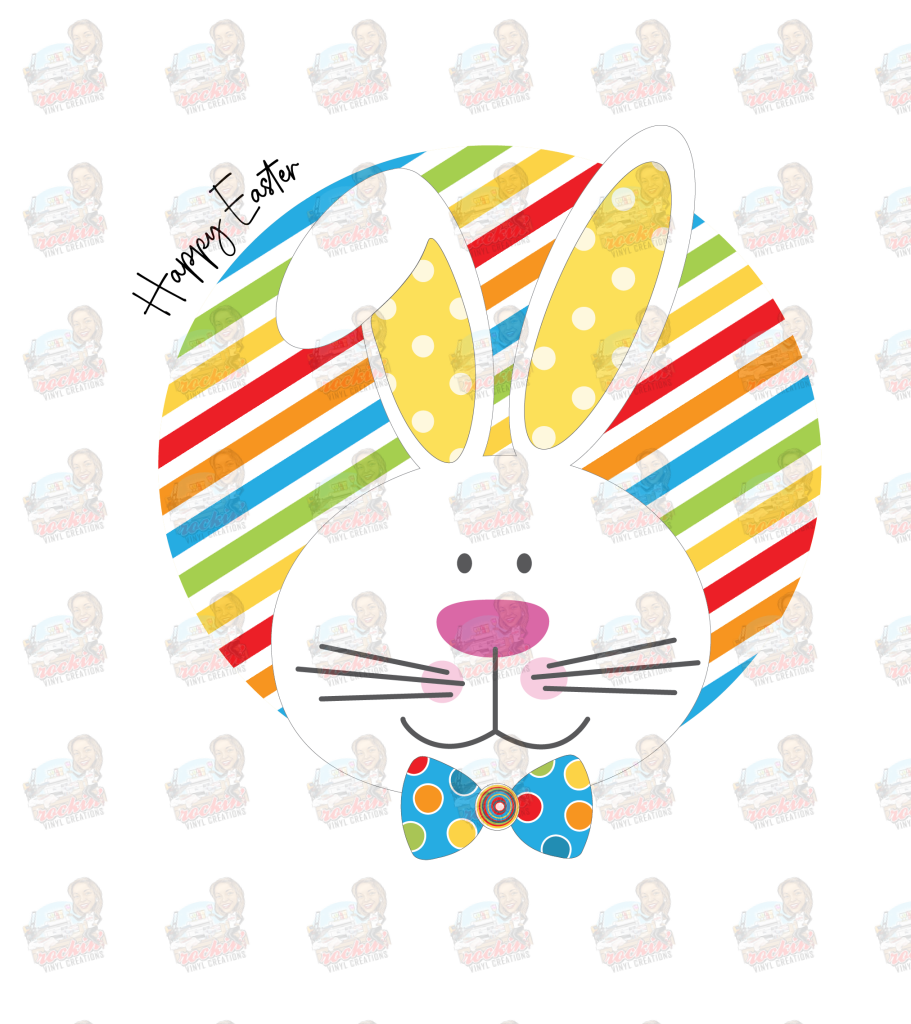 Easter Basket | Rockin Vinyl Creations Rainbow Stripe