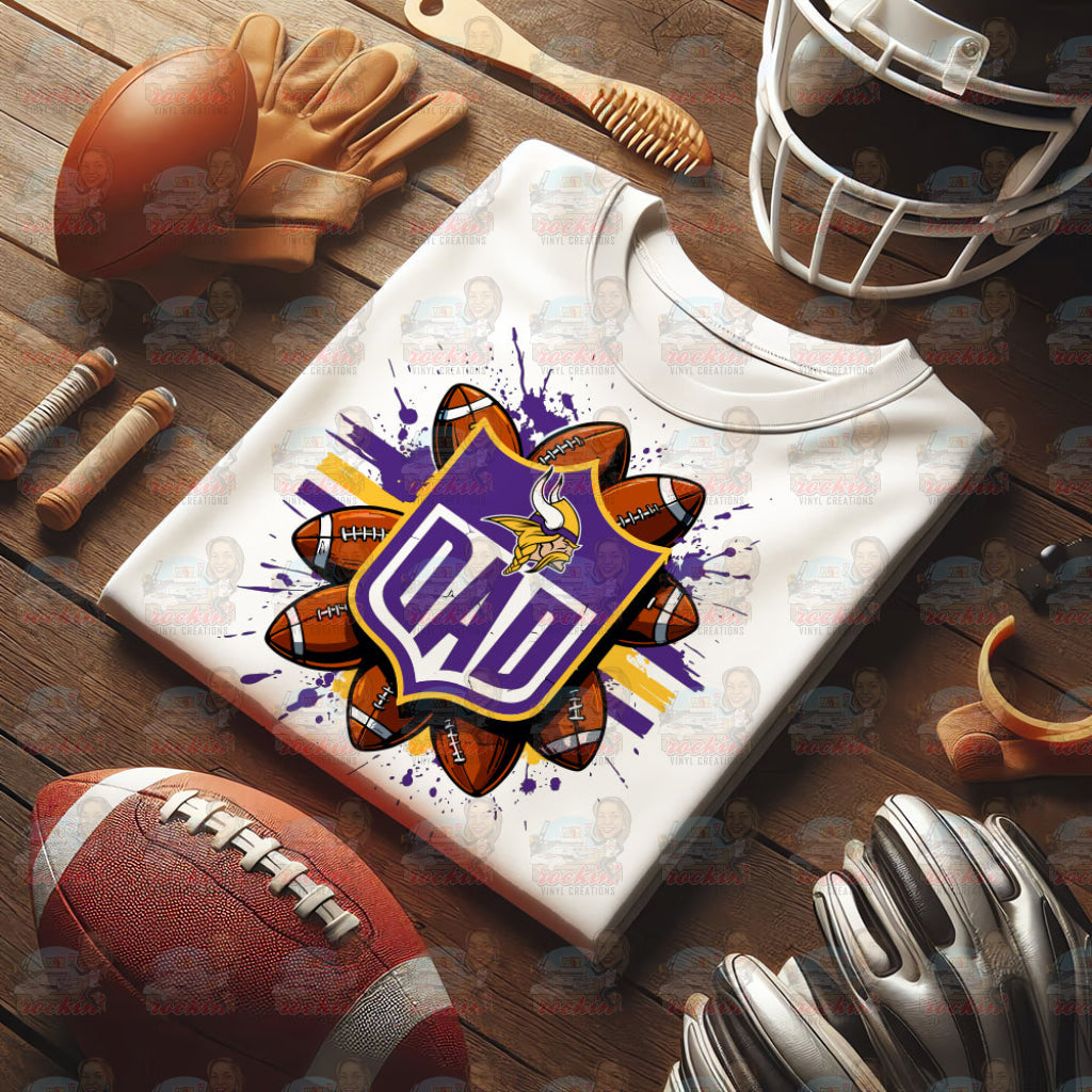 Father’s Day Dad Team Shirt | Rockin’ Vinyl Ceations Minnesota Vikings / XL