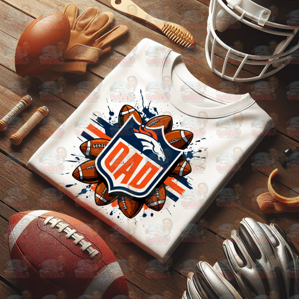 Father’s Day Dad Team Shirt | Rockin’ Vinyl Ceations Denver Broncos / XL