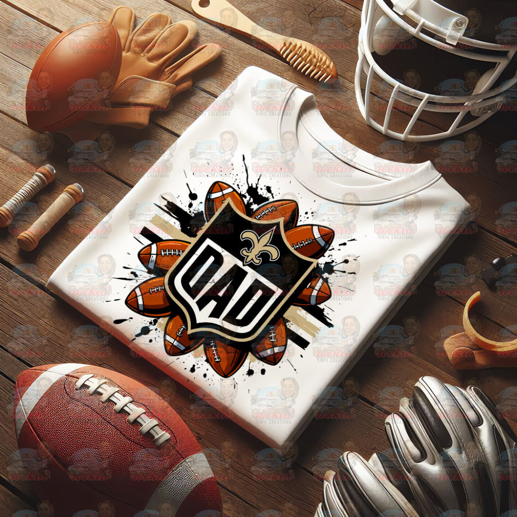 Father’s Day Dad Team Shirt | Rockin’ Vinyl Ceations New Orleans Saints / XL