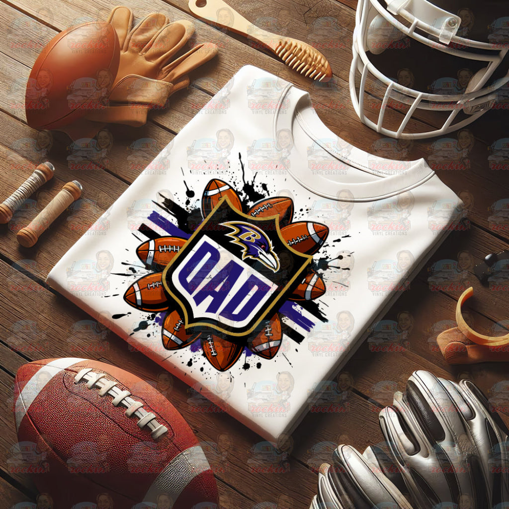 Father’s Day Dad Team Shirt | Rockin’ Vinyl Ceations Baltimore Ravens / XL