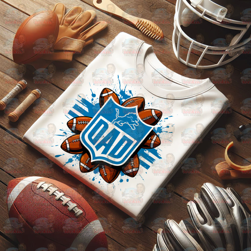 Father’s Day Dad Team Shirt | Rockin’ Vinyl Ceations Detroit Lions / XL